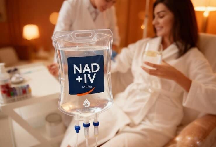 IV vitamin drip delivering nutrients directly into bloodstream
